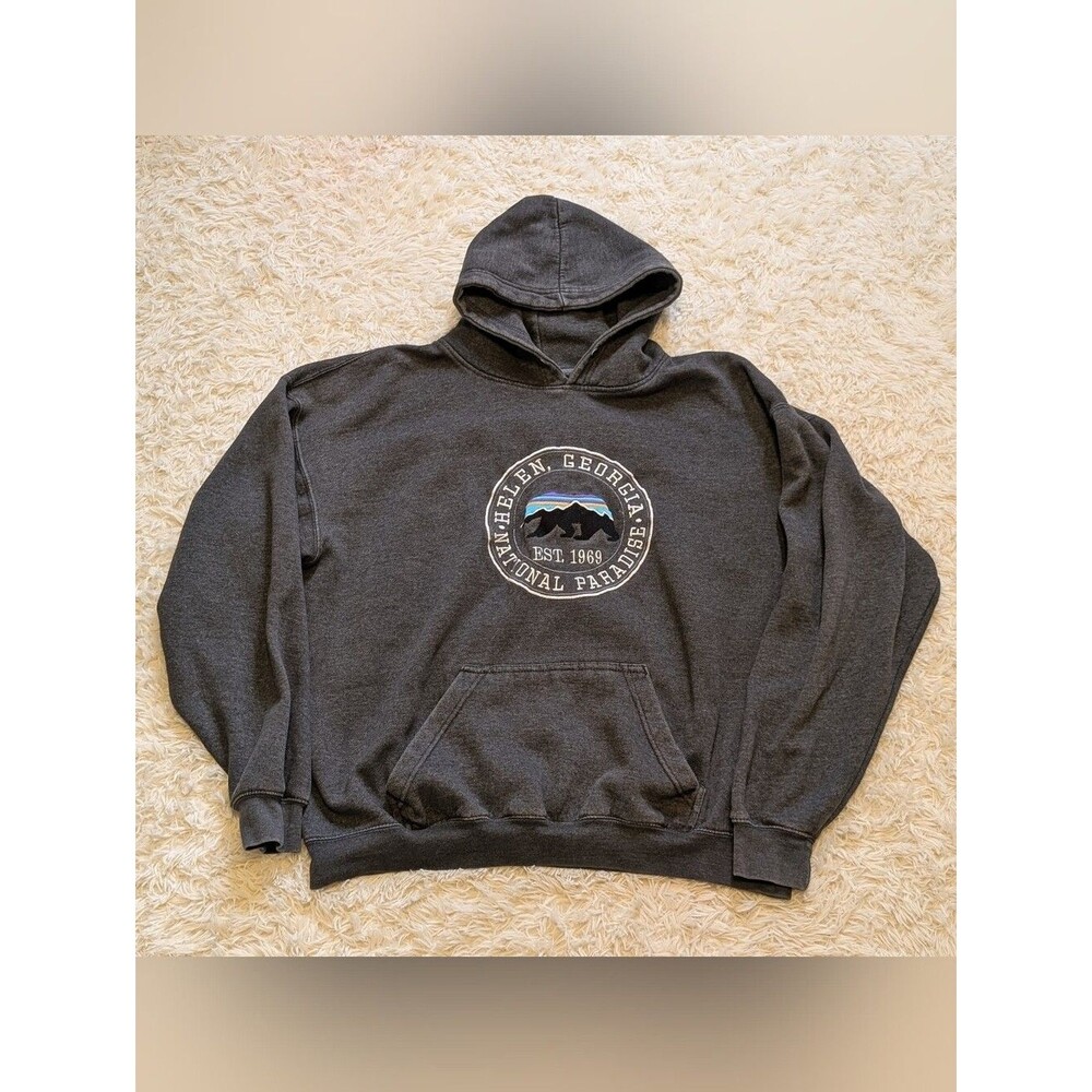 Helen Georgia Men's XL National Paradise Charcoal Gray Hoodie Pacific & Co
